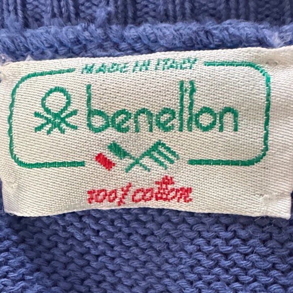 Vinaigrette 80’s United Colors Of Benetton Argyle V-Neck Sweater Vest - Picture 2 of 14